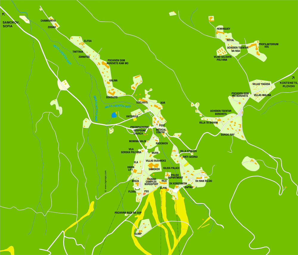 Map of borovets